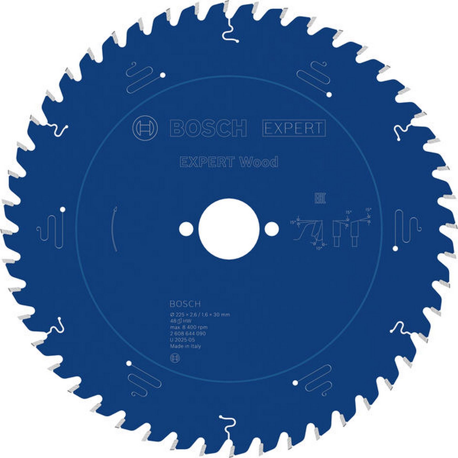 Bosch EXPERT Wood Kreissägeblatt, 225x2,6/1,6x30 mm, Z48 #2608644090