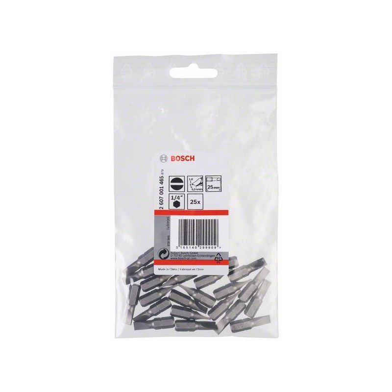 Bosch Schrauberbit Extra-Hart S 1,0 x 5,5, 25 mm, 25er-Pack #2607001465