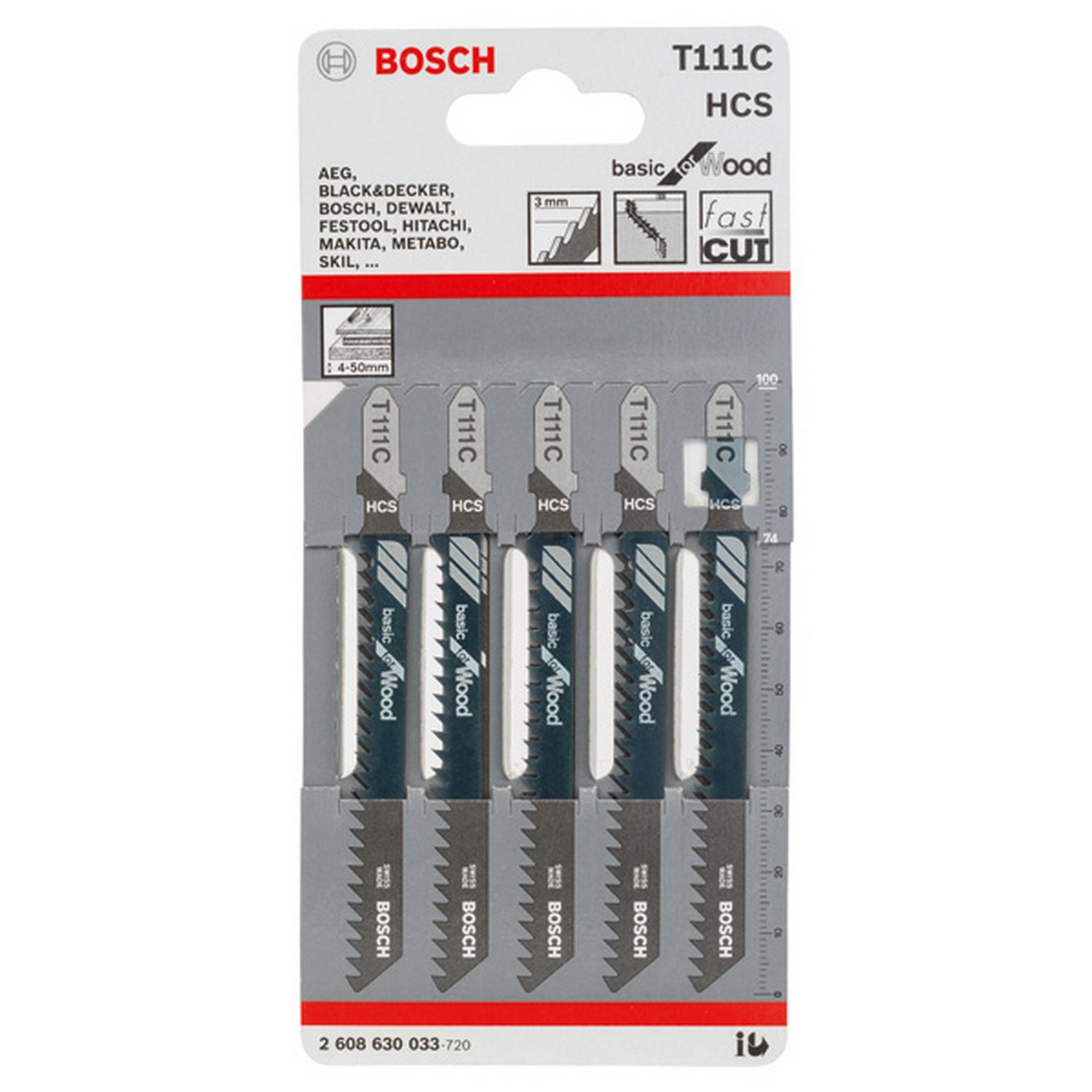 Bosch Stichsägeblatt T 111 C Basic for Wood, 5er-Pack #2608630033