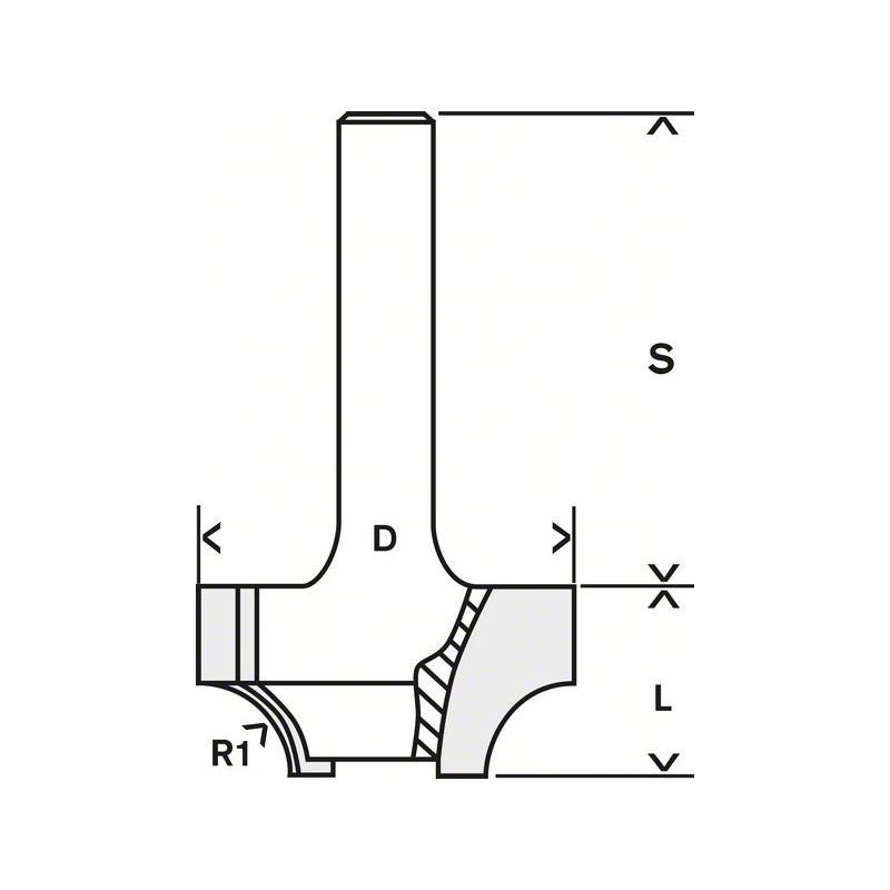 Bosch PRO Abrundfräser, R 6,3 mm, S 8 mm #2608628355