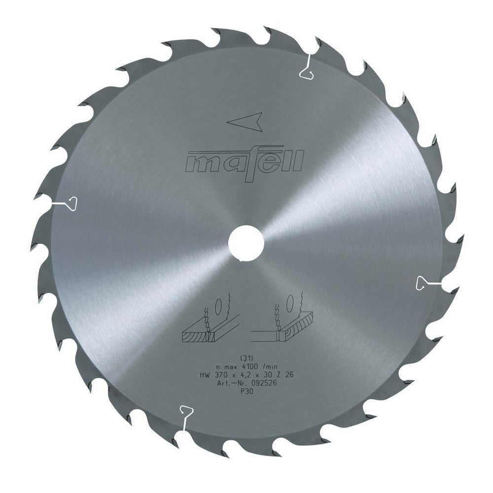 Mafell Sägeblatt-HM, 370 x 2,5/4,2 x 30 mm, Z 26, WZ (MKS 145 Ec) #092526
