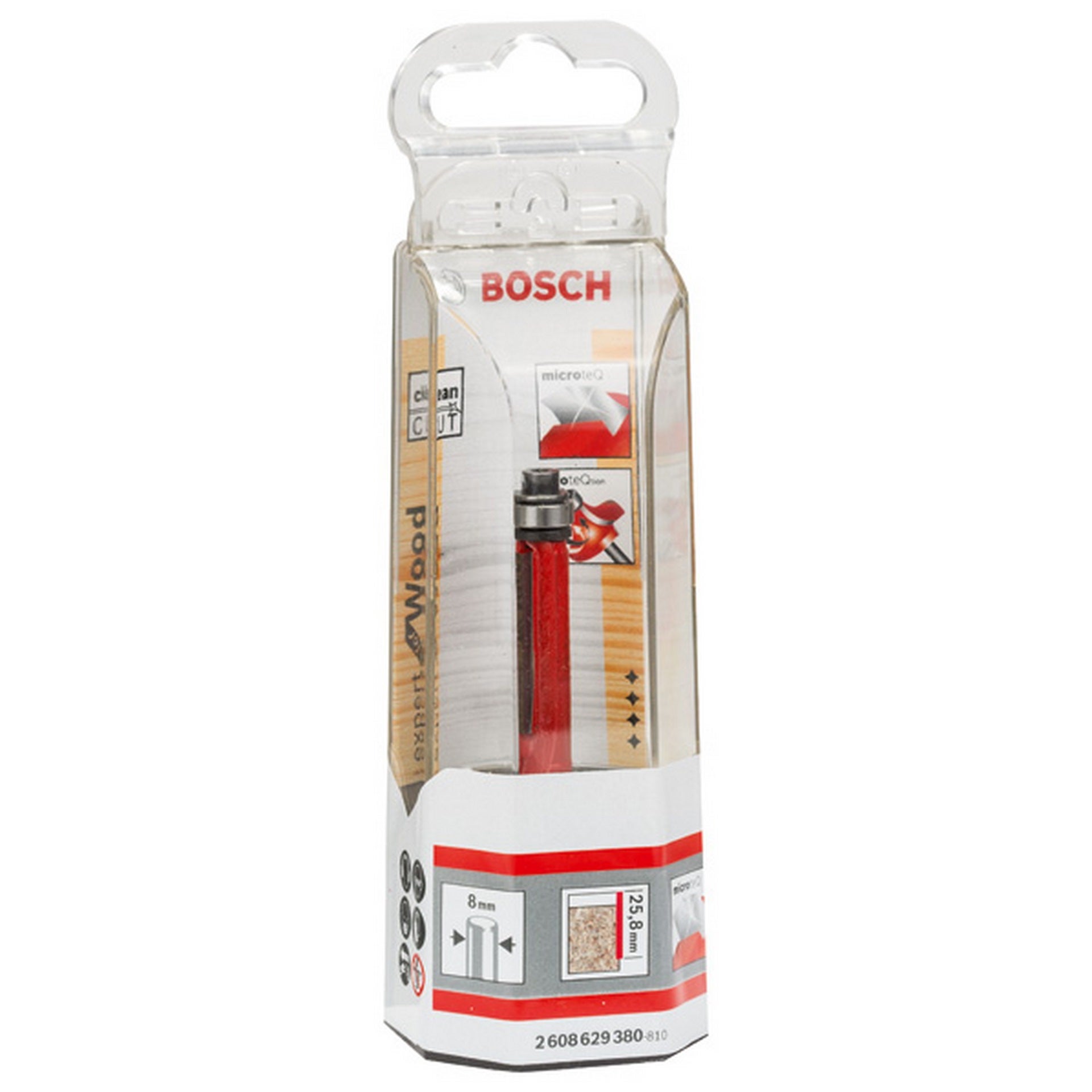 Bosch Bündigfräser Expert for Wood Laminate, unt. Kugellager, D 9,5mm, L 25,8mm, S 8mm #2608629380