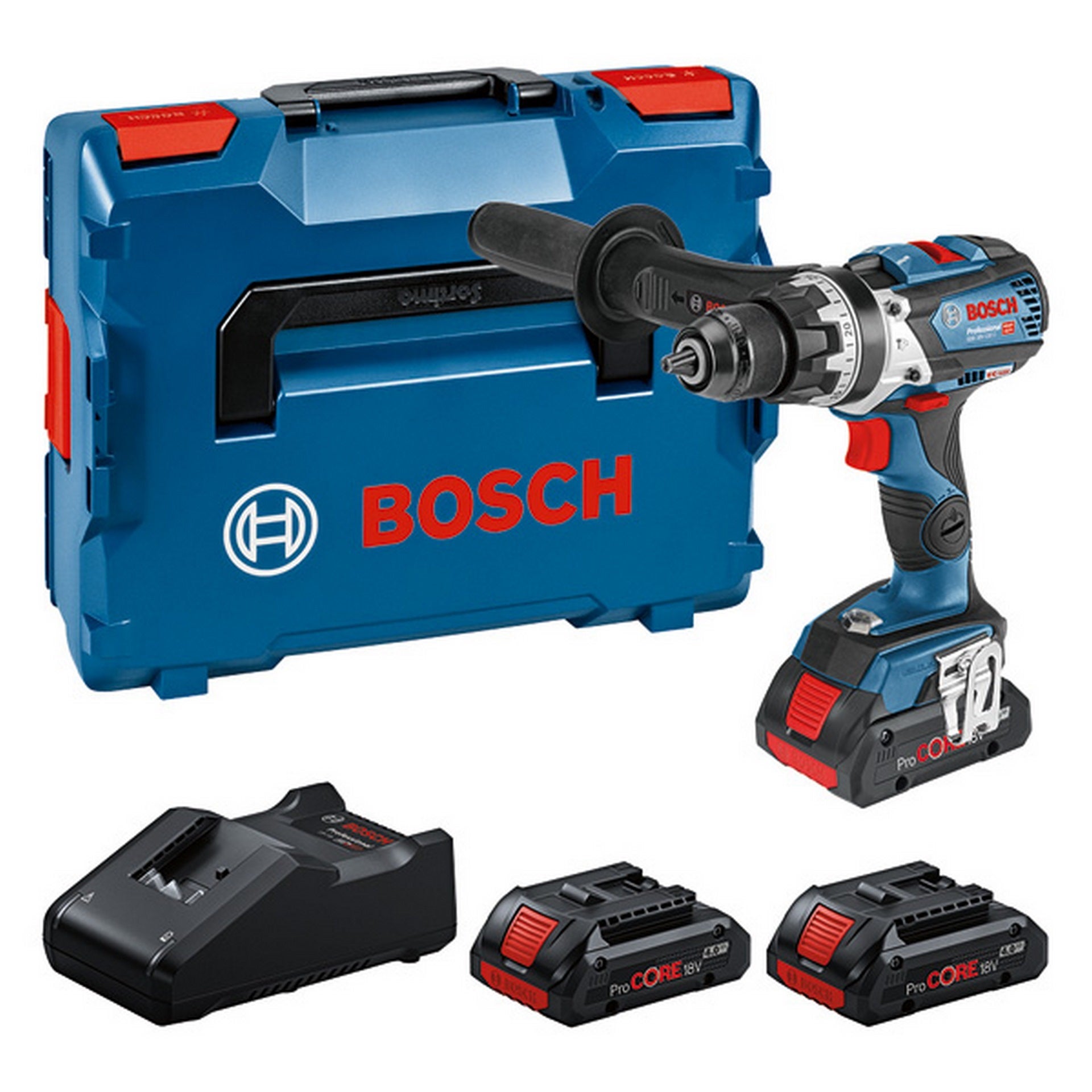 Bosch Prof. Set: Akku-Schlagbohrschrauber GSB 18V-110 C, 3 x ProCORE18V 4.0Ah, L-BOXX #0615A5002X