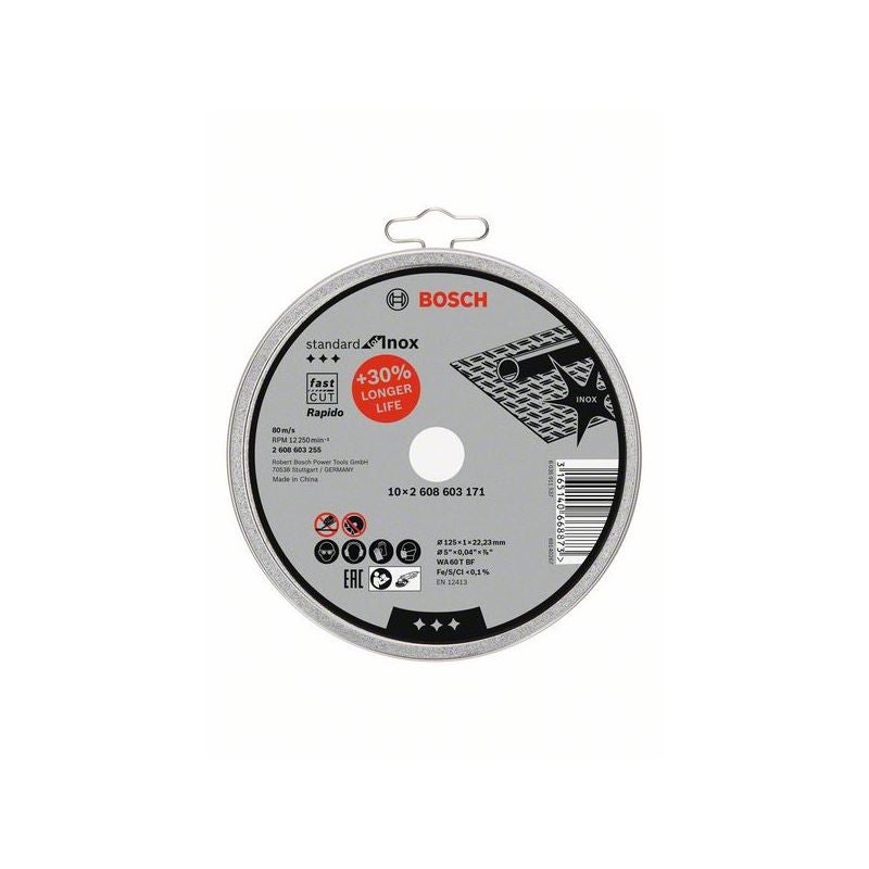 Bosch PRO Stainless Steel and Metal Trennscheibe, 125 x 1 x 22.23 mm, gerade, 10-tlg. #2608603255