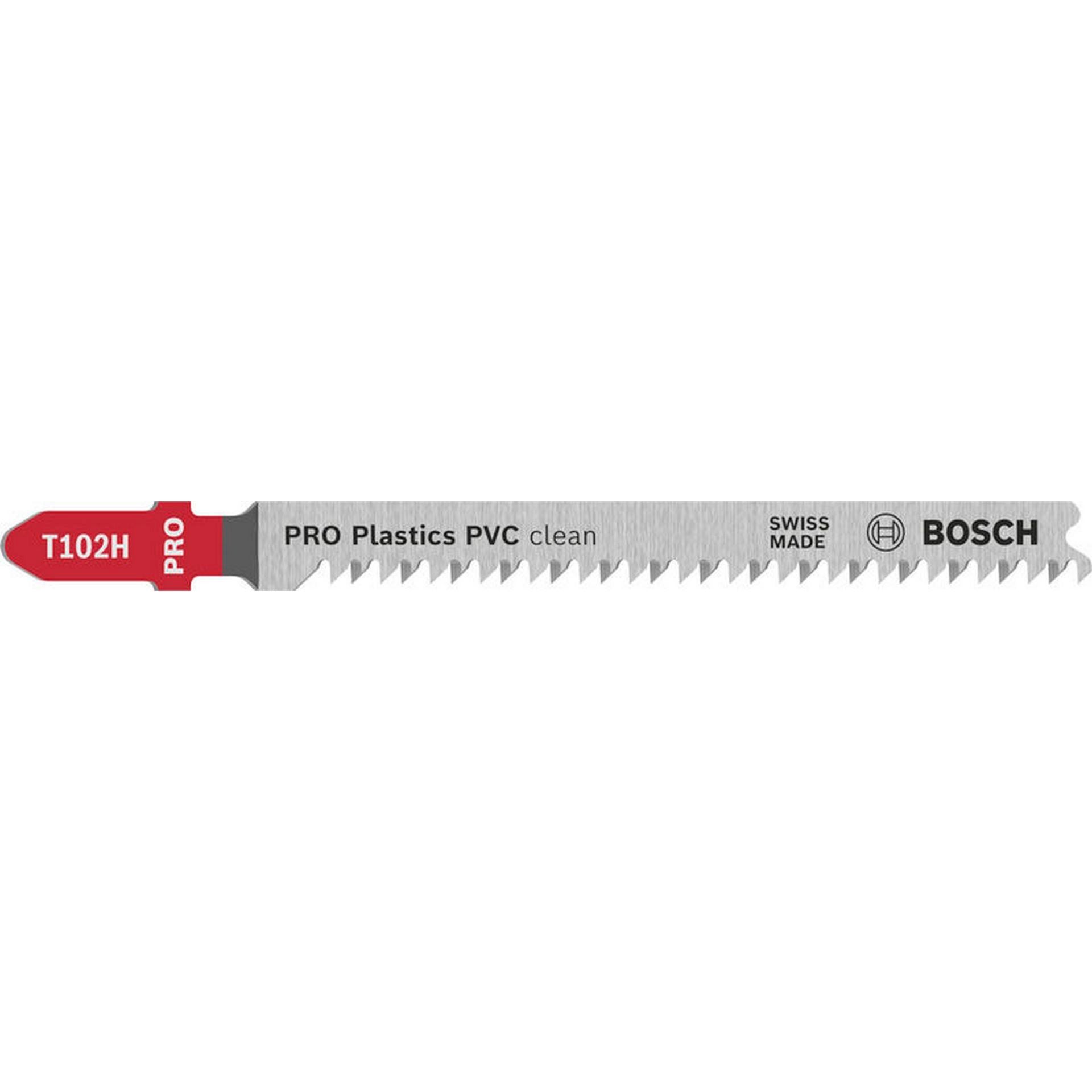 Bosch PRO Plastics PVC clean T102H Stichsägeblatt, 100 mm, 5-tlg. #2608667446