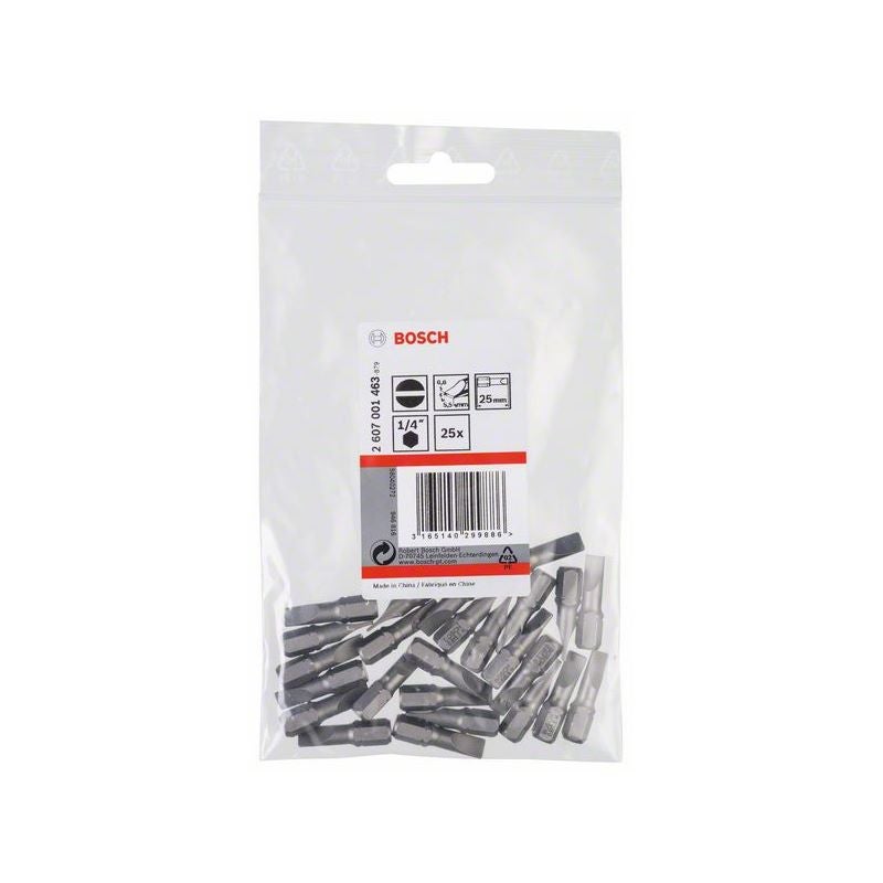 Bosch Schrauberbit Extra-Hart S 0,8 x 5,5, 25 mm, 25er-Pack #2607001463