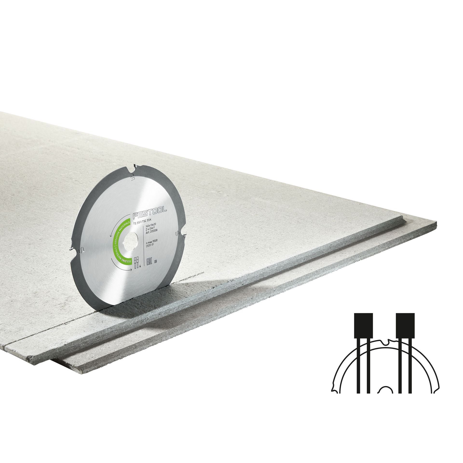 Festool Diamant-Kreissägeblatt ABRASIVE MATERIALS DIA 160x1,8x20 F4 #205558