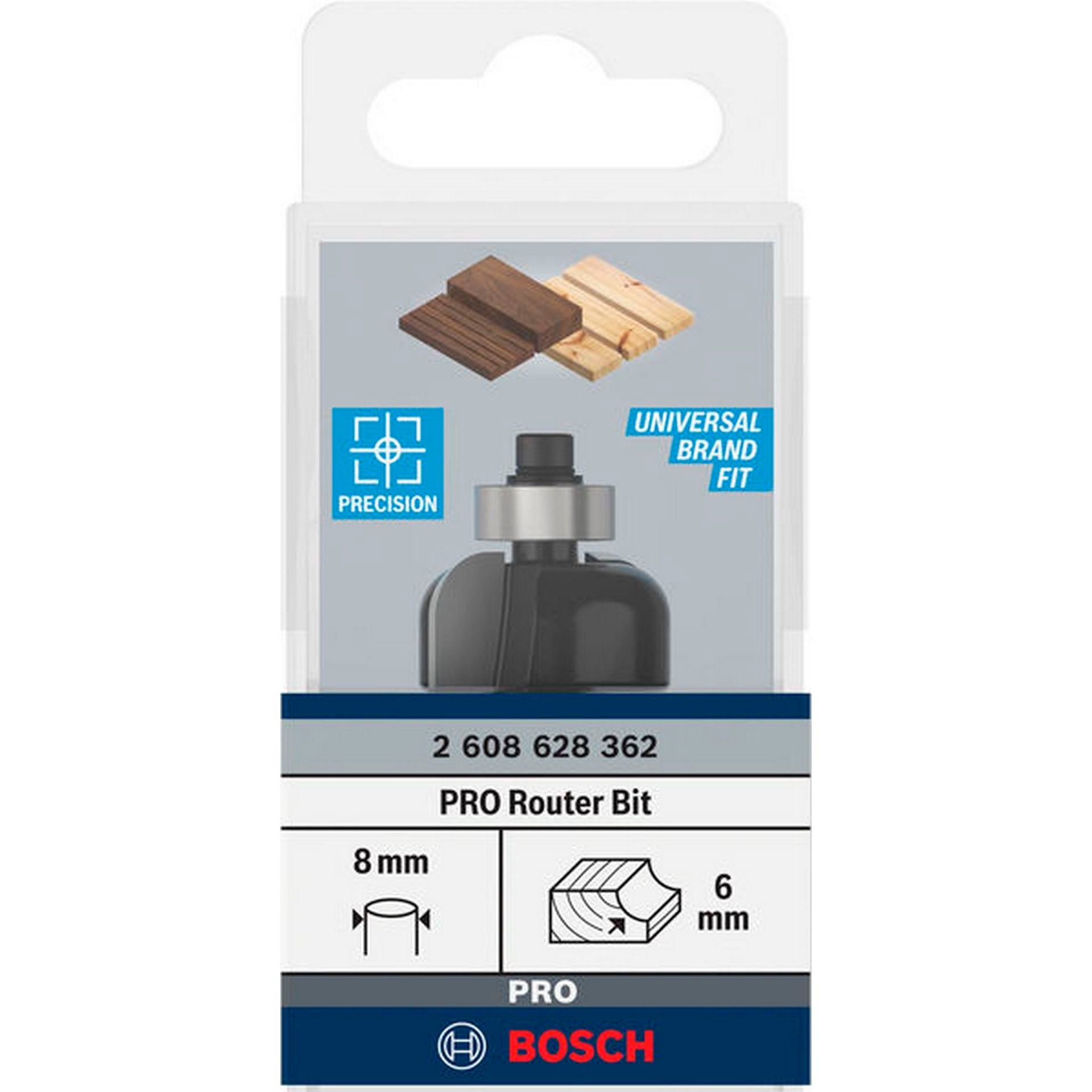 Bosch PRO Hohlkehlfräser, R 6 mm, S 8 mm #2608628362