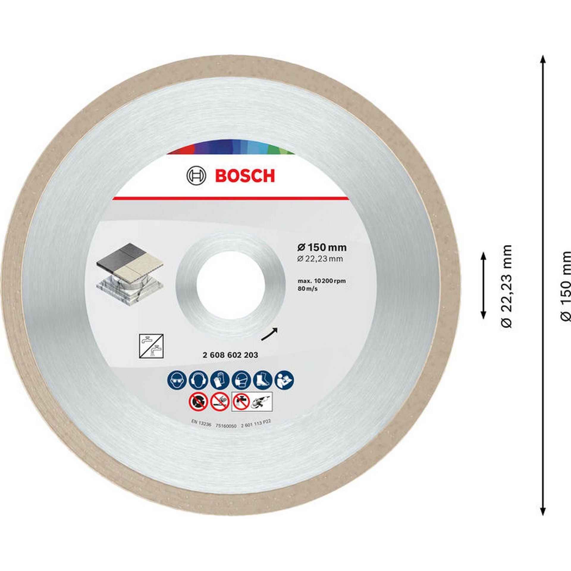 Bosch Ceramic Trennscheibe, 150 x 7 mm, Bohrung 22,23 mm #2608602203