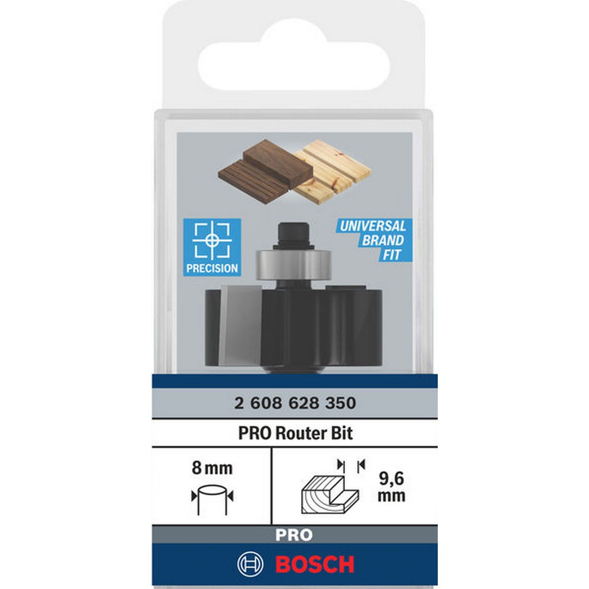 Bosch PRO Falzfräser, D 9,6 mm, S 8 mm #2608628350