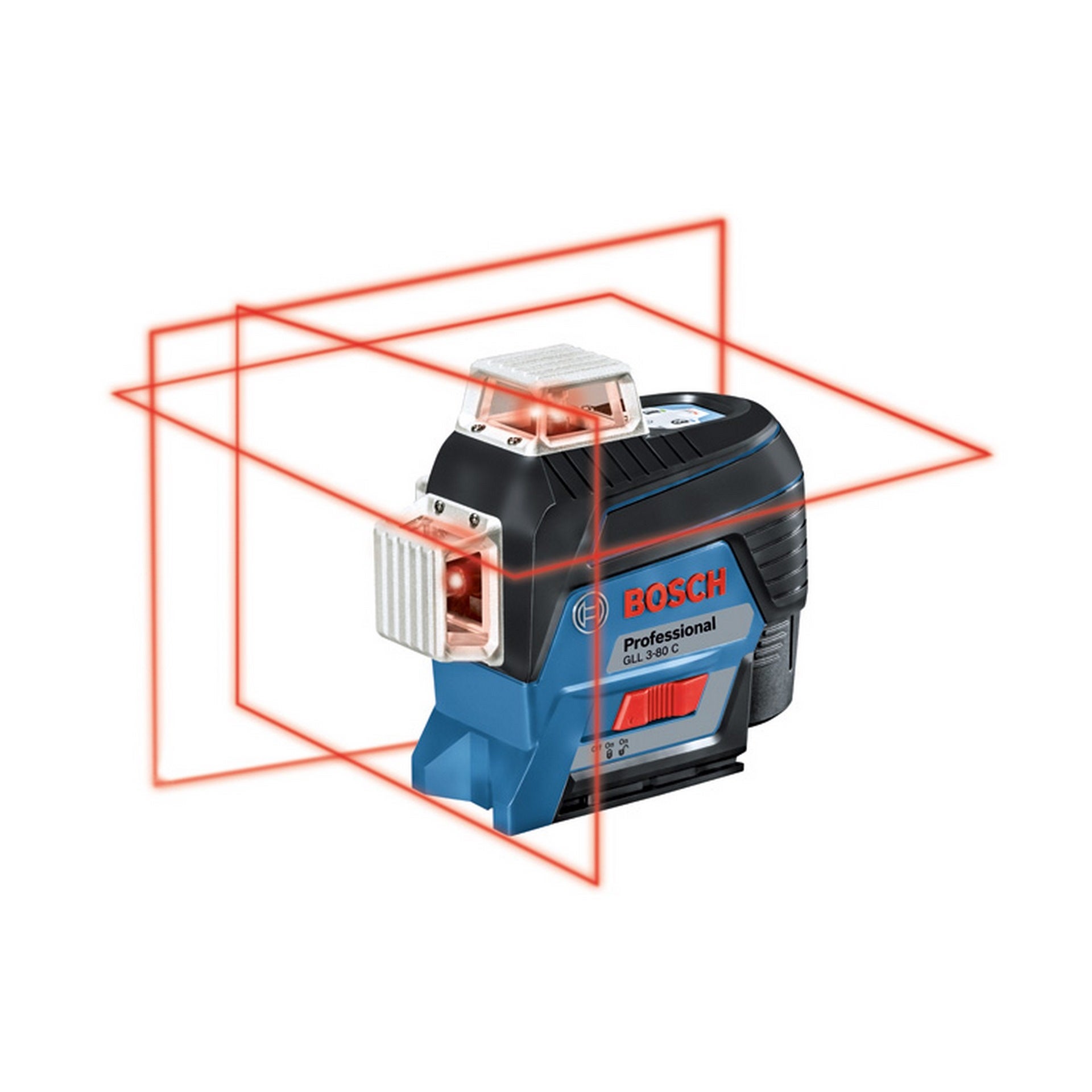 Bosch Linienlaser GLL 3-80 C, 4 x 1,5 V-LR6-Batterie + Baustativ BT 150 Professional #0601063R01