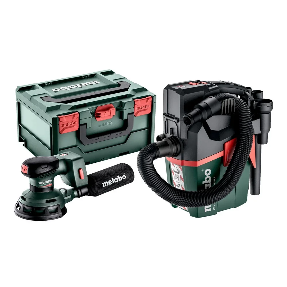 Metabo Set Akku-Exzenterschleifer SXA 18 LTX 125 + Akku-Sauger AS 18 L PC Compact #691199000