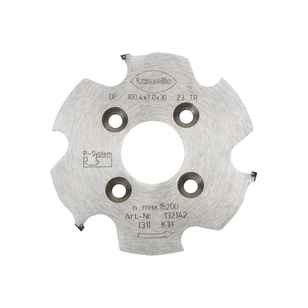 Lamello P-System Nutfräser CNC, DP, Ø100.4x7xØ30 mm, Z3, NL 4xØ6.6xØ48 mm #132142