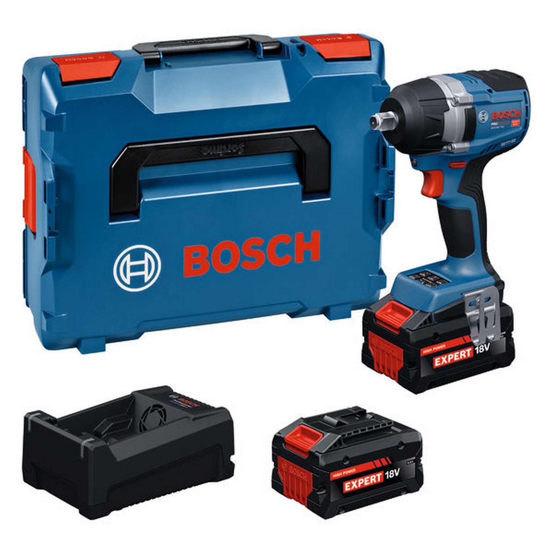 Bosch Akku-Drehschlagschrauber GDS18V-750, 2x EXBA18V-80 in L-BOXX #06019L9102