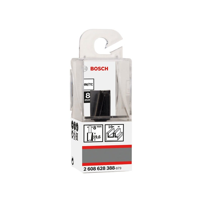 Bosch PRO Nutfräser, zweischneidig, D 16 mm, L 19,6 mm, S 8 mm #2608628388