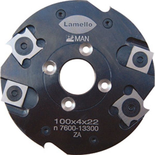 Lamello Wendenschneidenfräser für Nutfräsmaschine, HW, Ø100x4xØ22 mm, Z4+V4, WS, NL 4, ohne Nabe #13