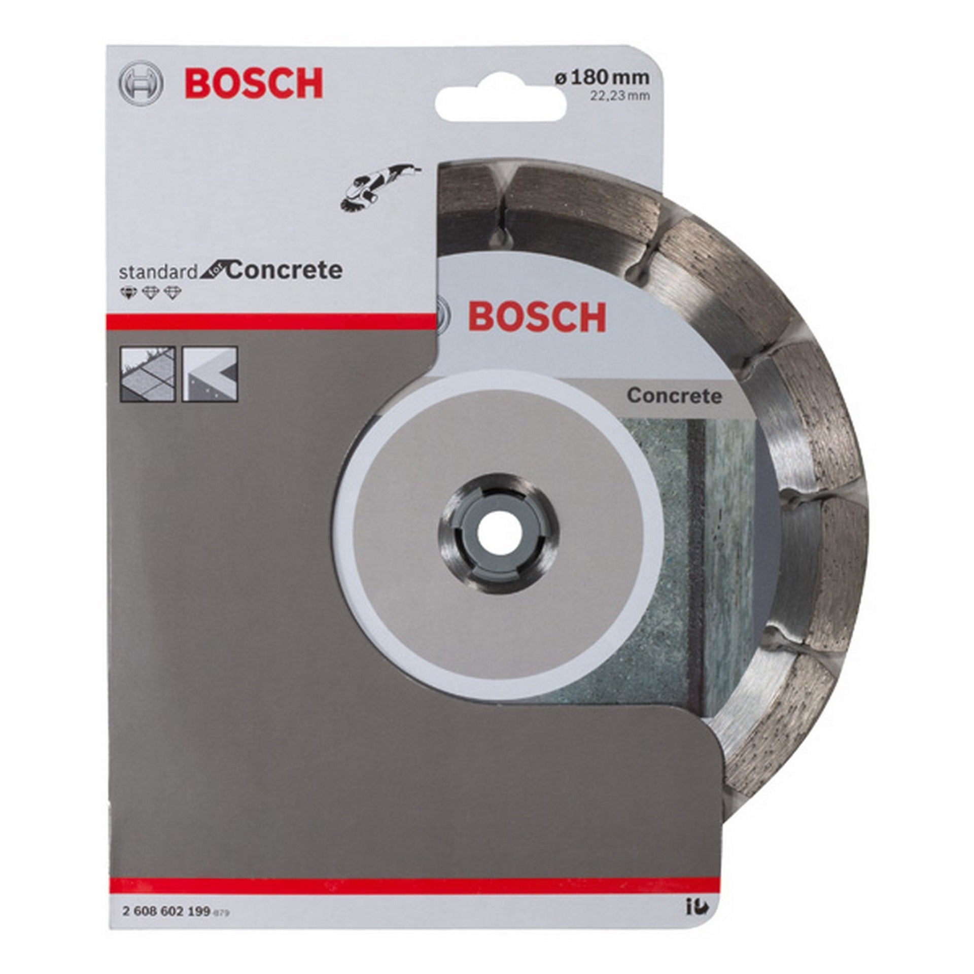 Bosch Diamanttrennscheibe Standard for Concrete, 180 x 22,23 x 2 x 10 mm, 1er-Pack #2608602199