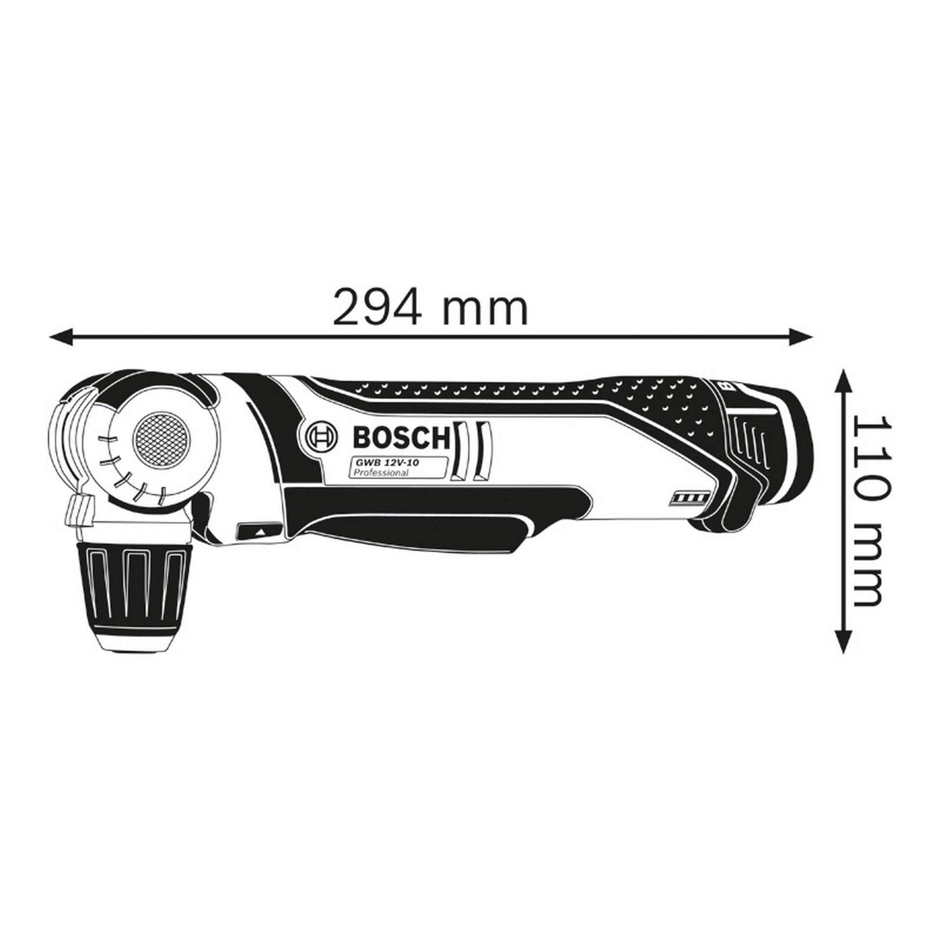 Bosch Akku-Winkelbohrmaschine GWB 12V-10 #0601390905