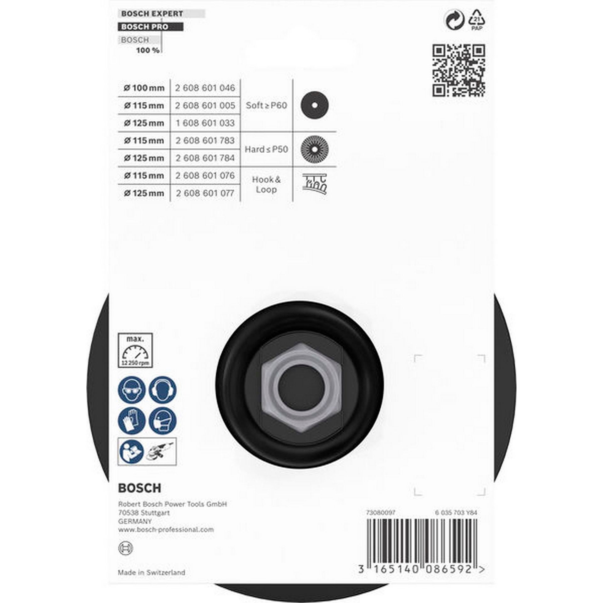 Bosch PRO Stützteller, 125 mm, M14, Klettverschluss #2608601077