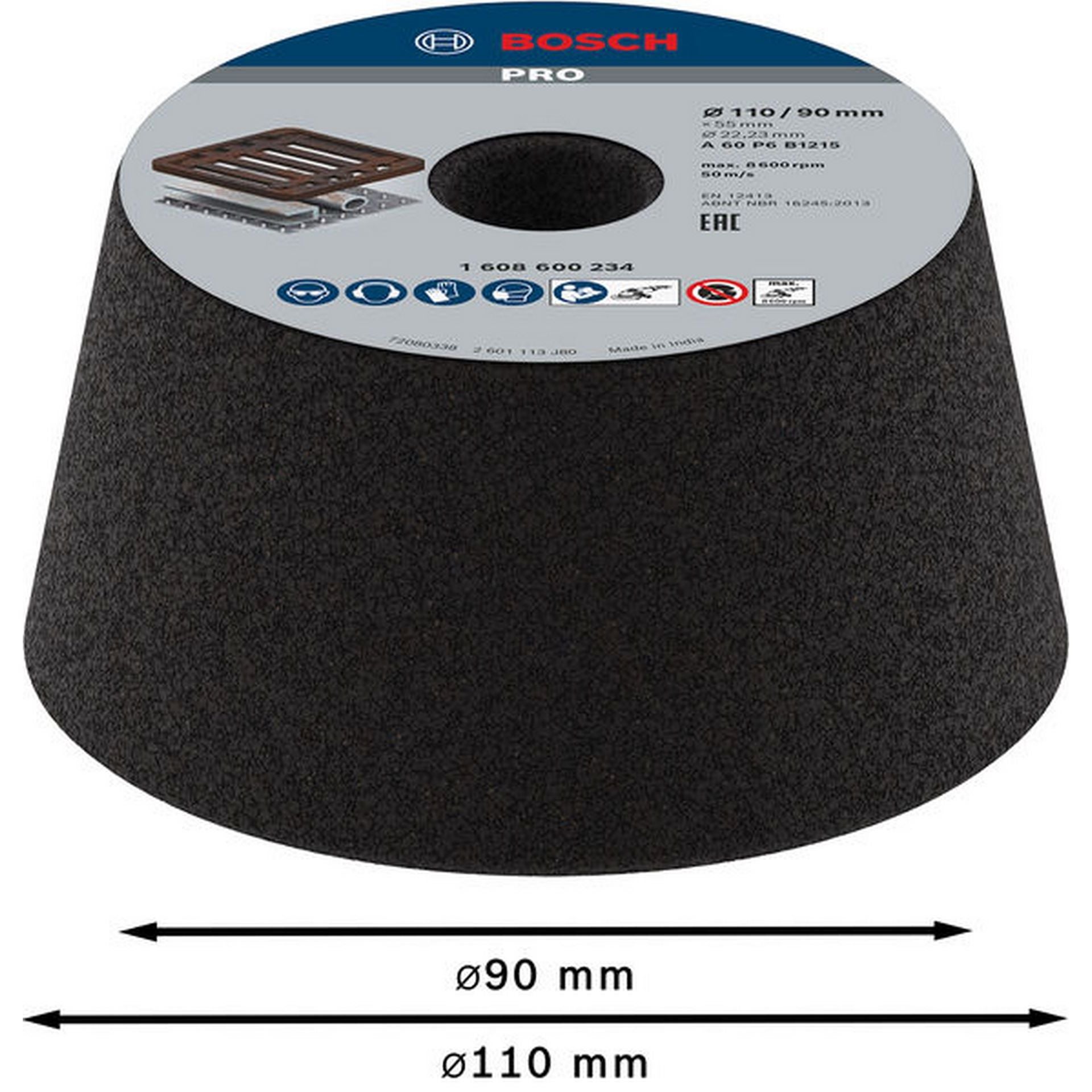 Bosch PRO Metal Konischer Schleiftopf, 90 x 110 x 55 mm, K60 #1608600234