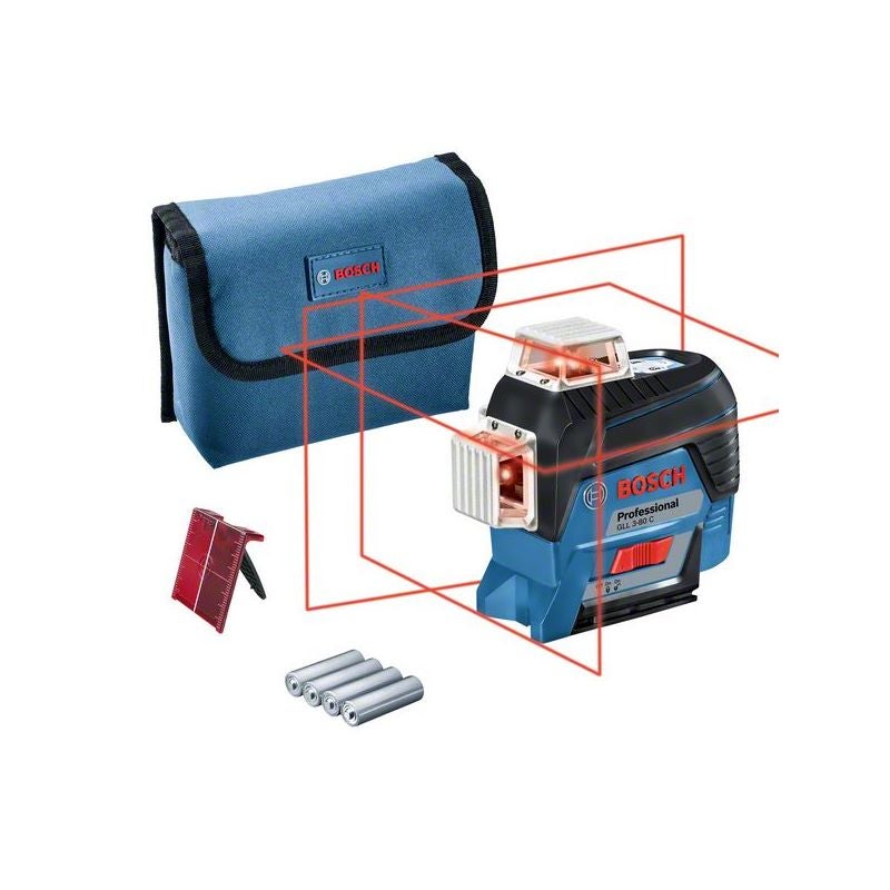 Bosch Linienlaser GLL 3-80 C, 4 x 1,5 V-LR6-Batterie (AA) #0601063R00