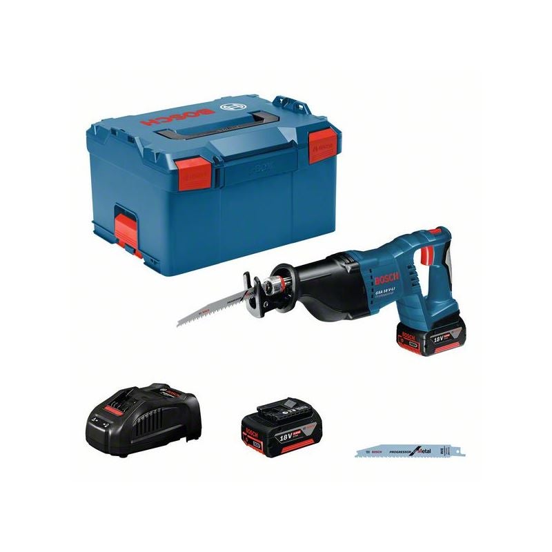 Bosch Akku-Säbelsäge GSA 18V-LI, 2 x Akku GBA 18V 5.0Ah in L-BOXX #060164J00B