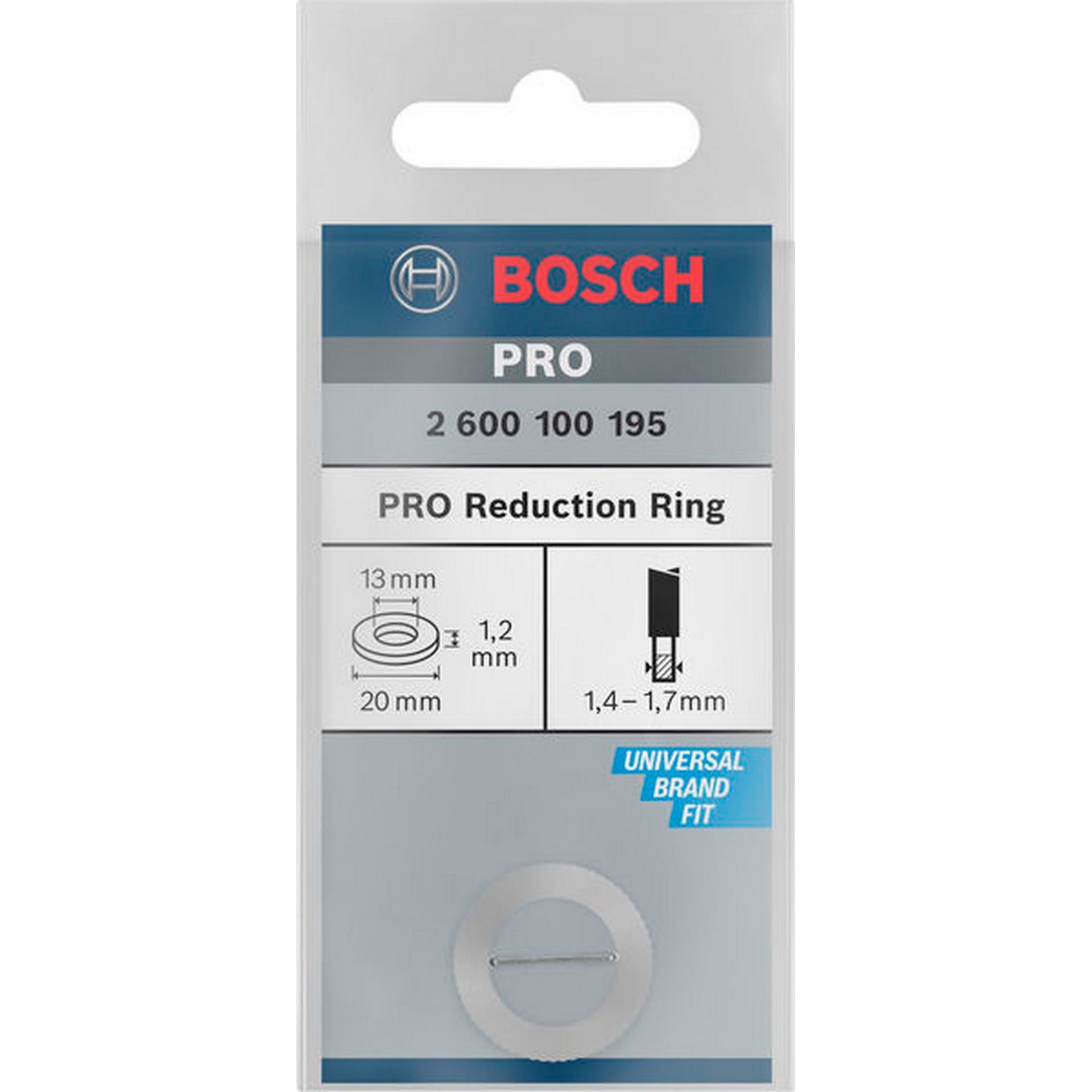 Bosch Reduzierring für PRO Kreissägeblatt, 20 x 1,2 x 13 mm #2600100195