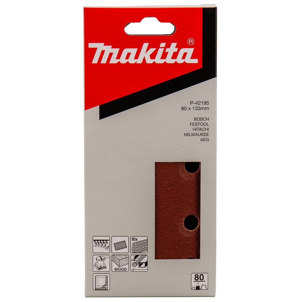 Makita Schleifpapier 80 x 133 mm, K80, 10 Stk. #P-42195
