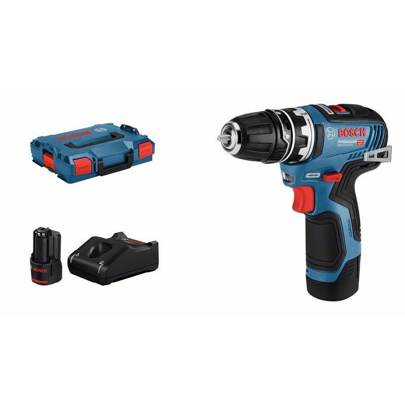 Bosch Akku-Bohrschrauber GSR 12V-35 FC, mit 2 x 3.0 Ah Li-Ion Akku, 1 Aufsatz, L-BOXX #06019H3001