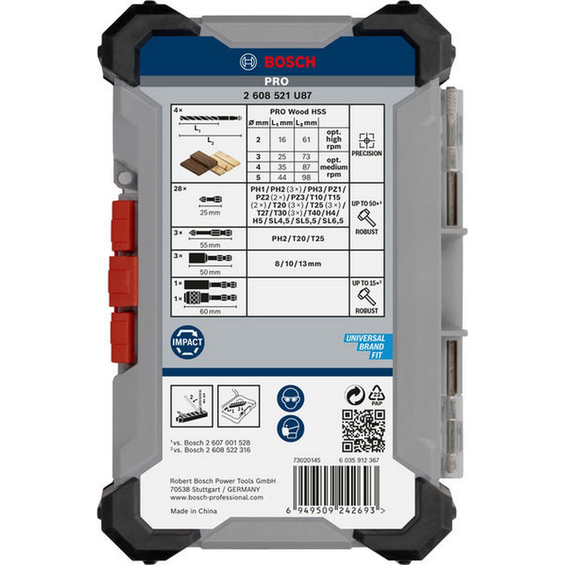 Bosch PRO Impact Schrauberbits und Holzbohrer Set, 40-tlg. #2608521U87