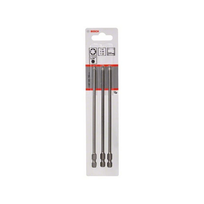 Bosch Schrauberbit-Set Extra-Hart, 3-teilig, T8, T10, T15, 152 mm #2607001763