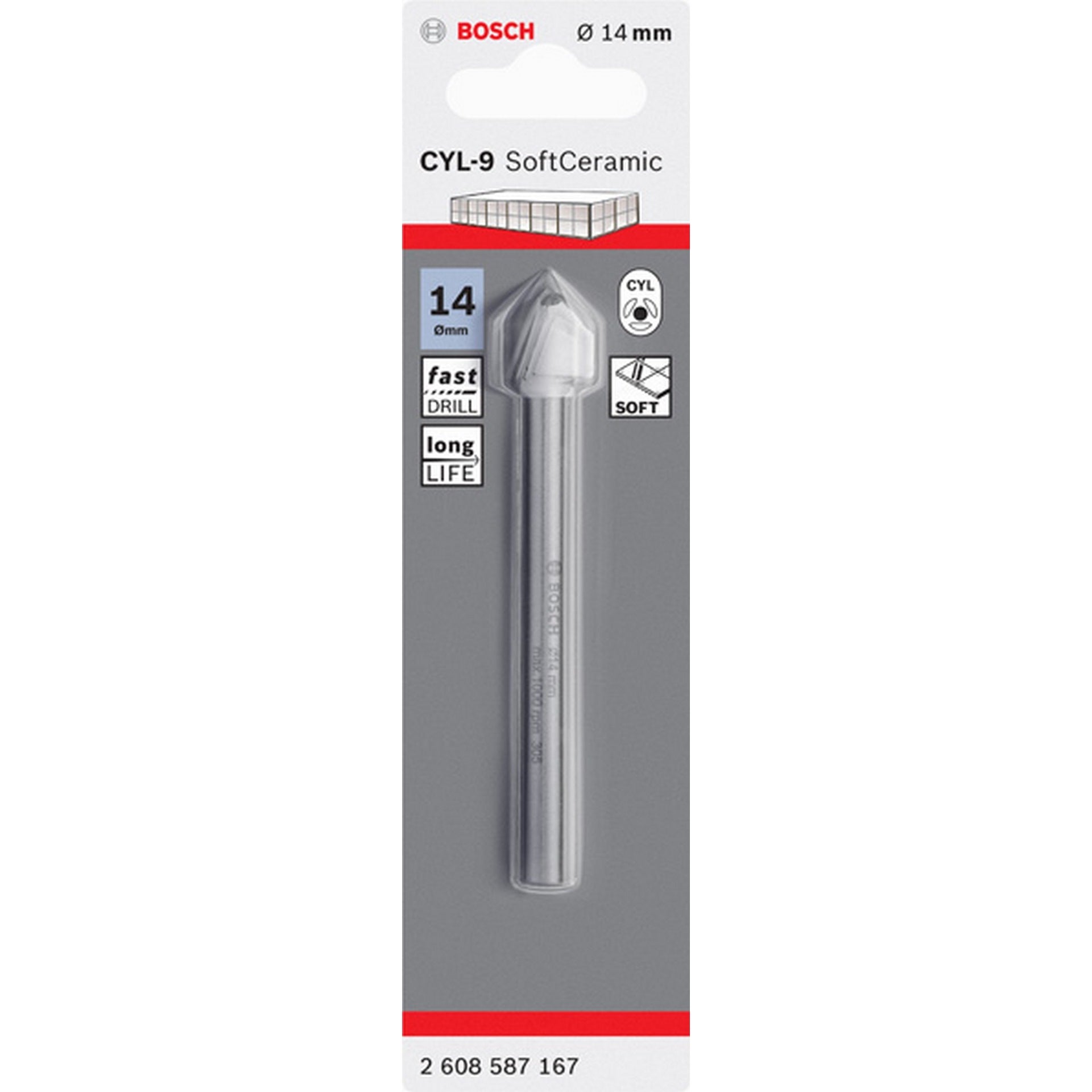 Bosch Fliesenbohrer CYL-9 Ceramic, 14 x 90 mm #2608587167