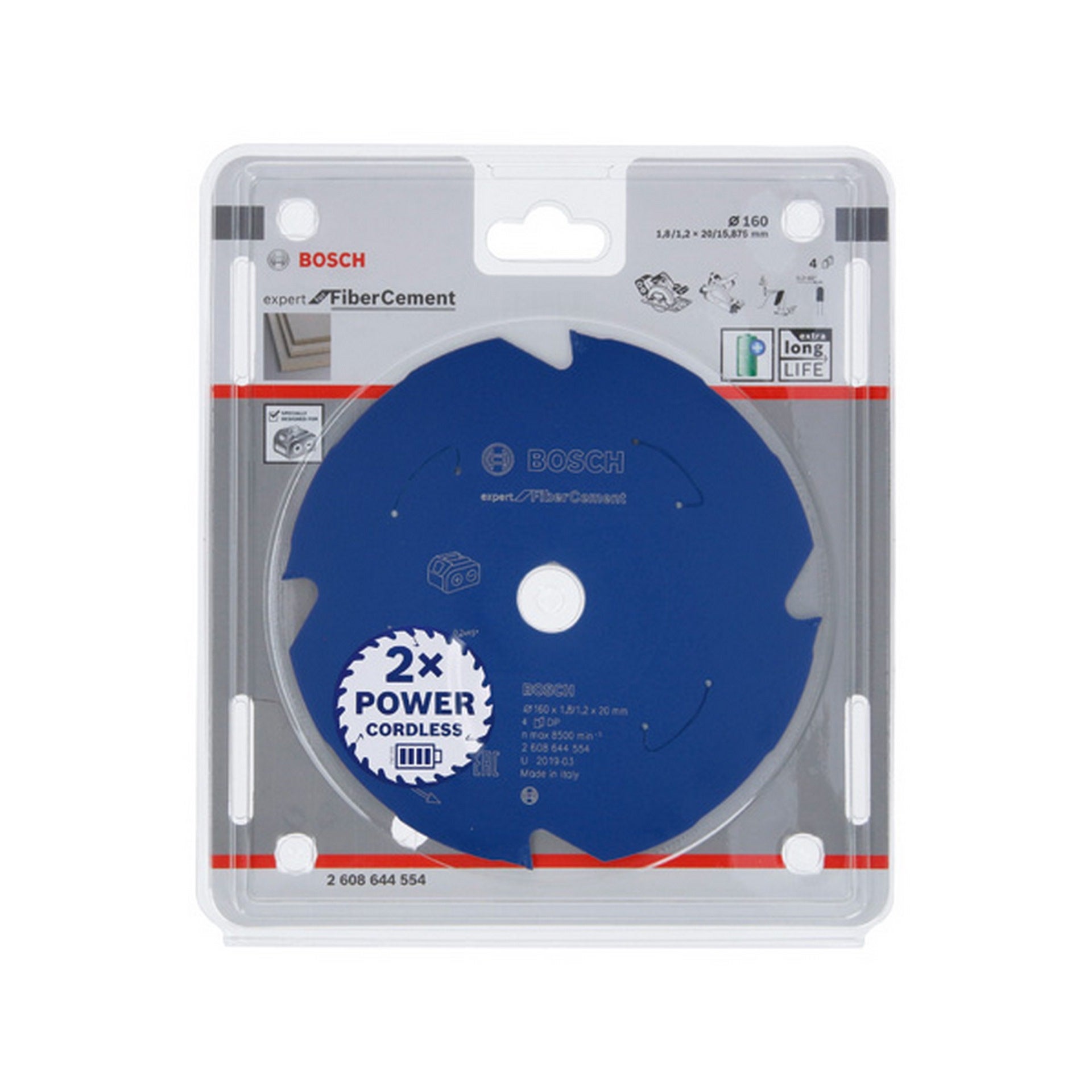 Bosch Kreissägeblatt für Akkusägen Expert for Fibre Cement, 160 x 1,8/1,2 x 20, T4 #2608644554