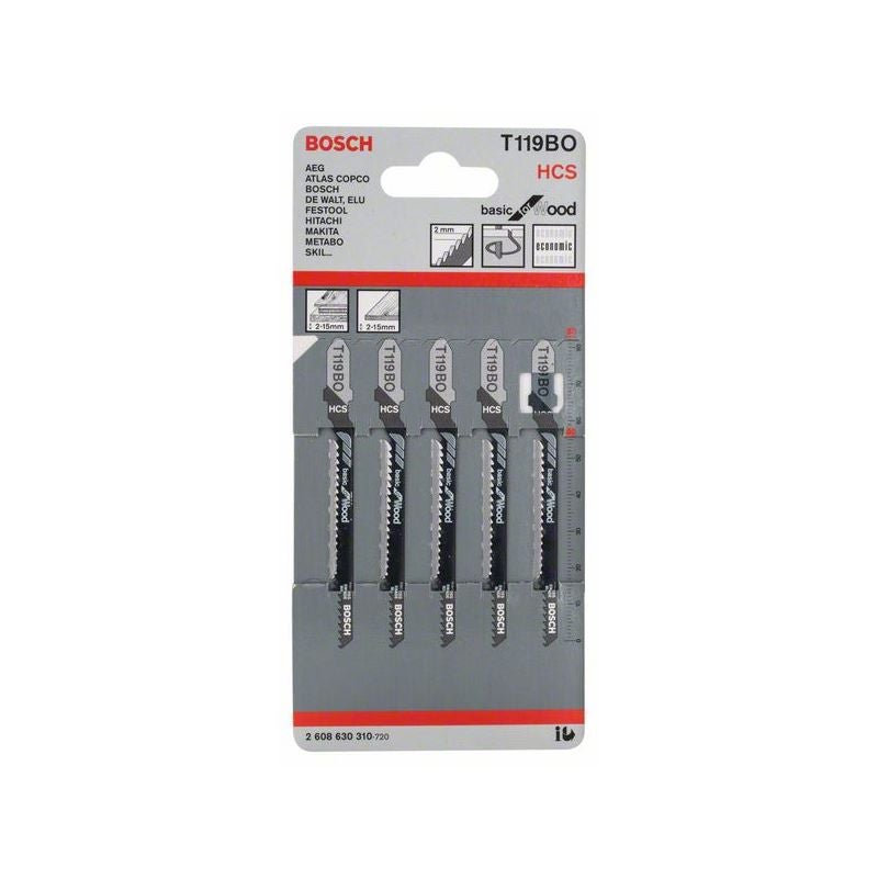 Bosch Stichsägeblatt T 119 BO Basic for Wood, 5er-Pack #2608630310