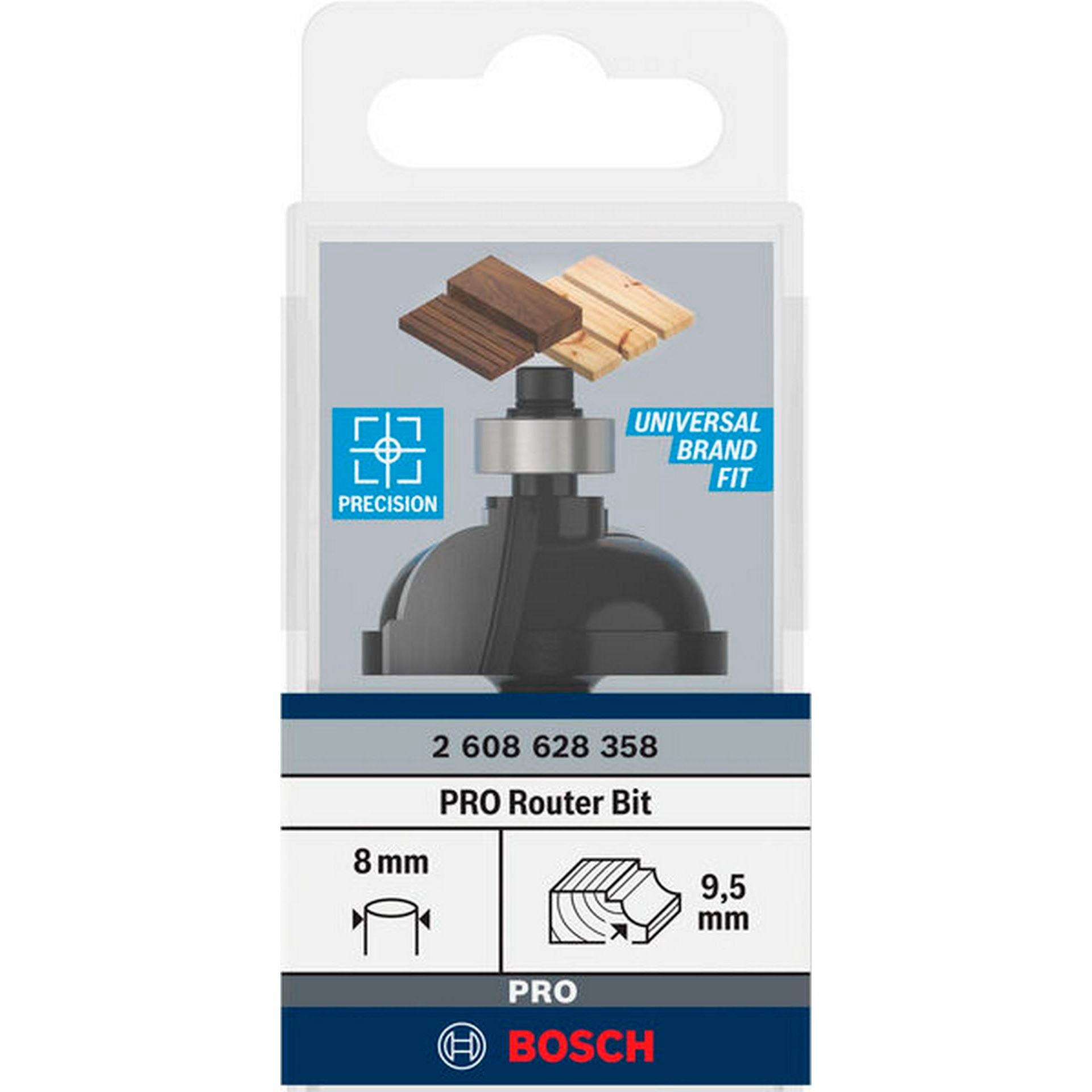 Bosch PRO Profilfräser klassisch, R 9,5 mm, S 8 mm #2608628358