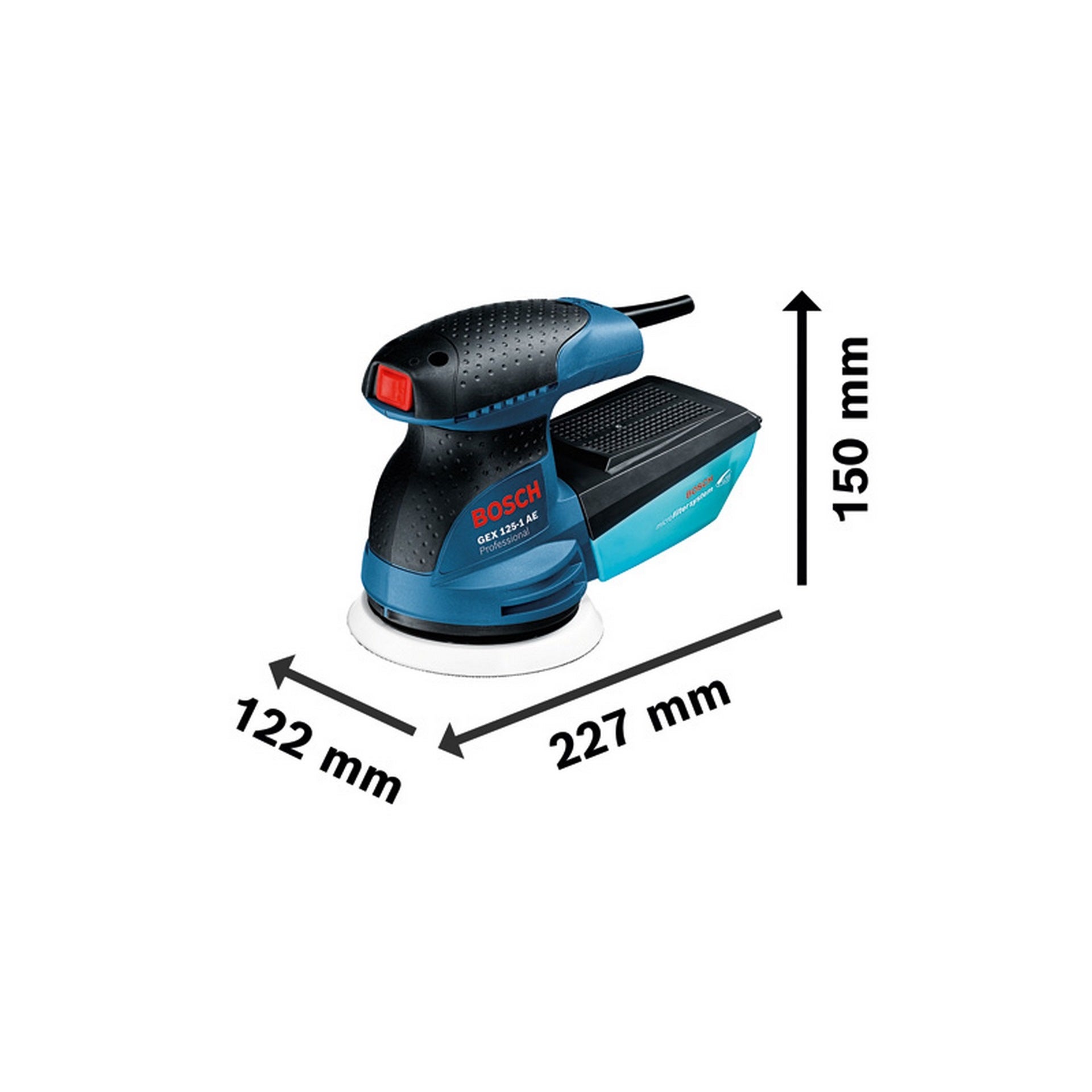 Bosch Exzenterschleifer GEX 125-1 AE, mit 3 x Schleifblatt C470, im Handwerkerkoffer #0601387504