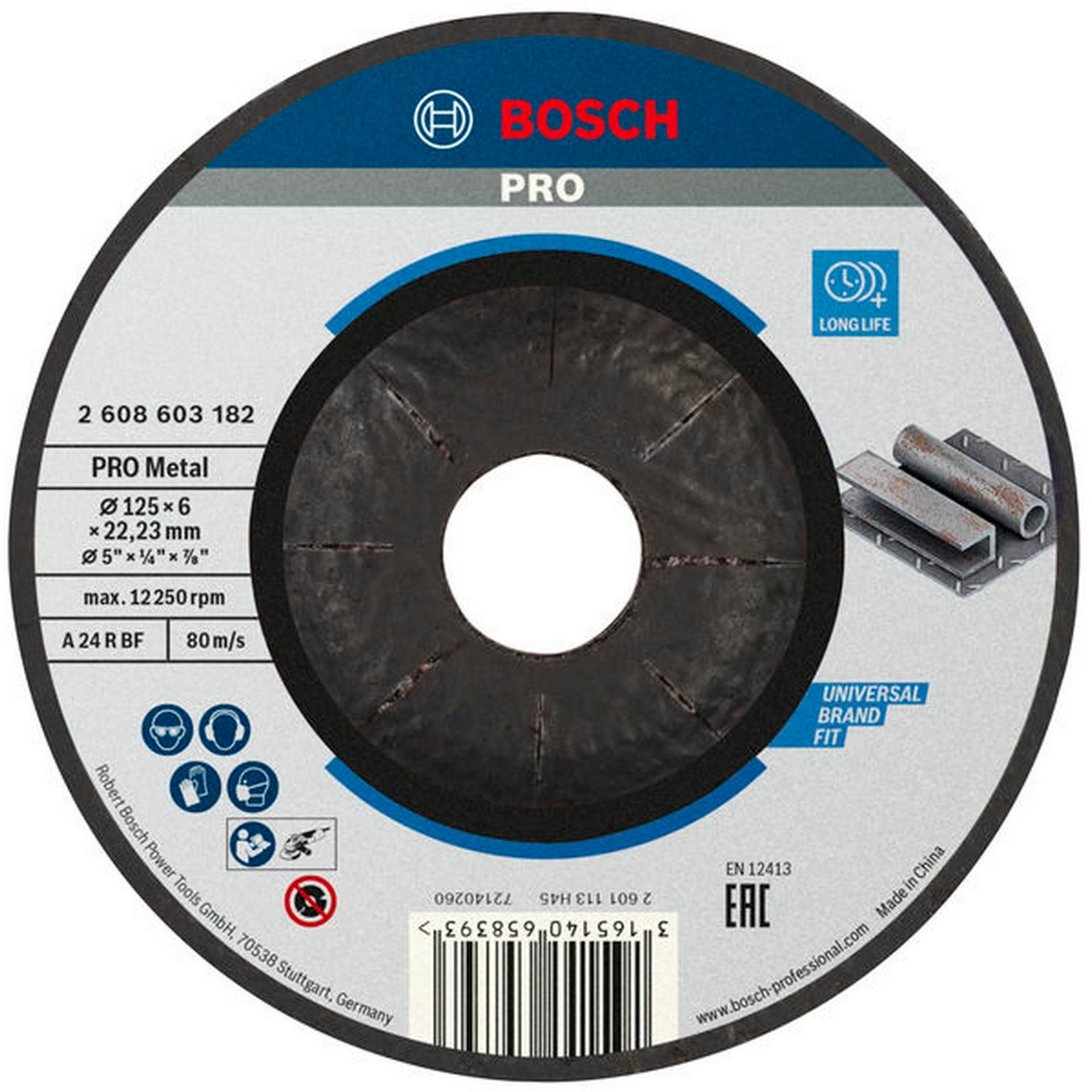 Bosch PRO Metal Schleifscheibe, 125 x 6 x 22.23 mm #2608603182