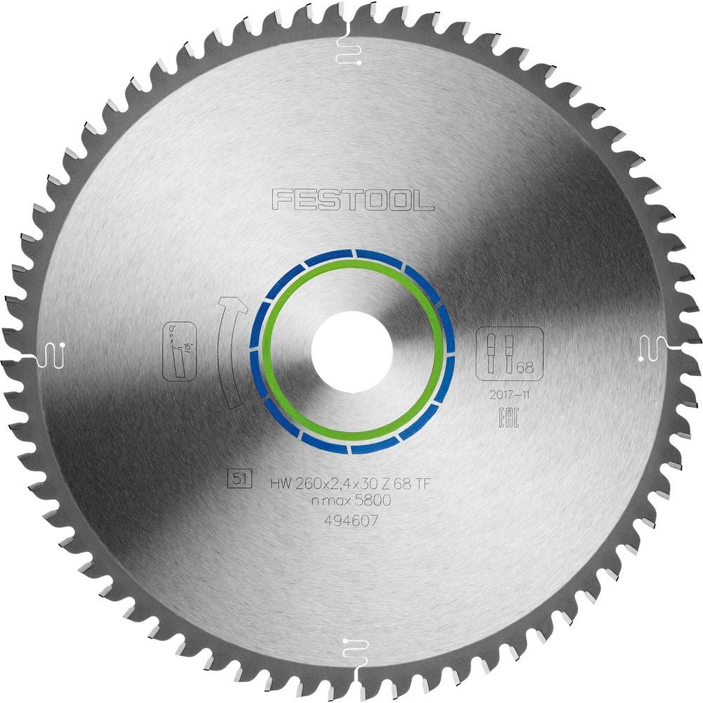 Festool Kreissägeblatt ALUMINIUM/PLASTICS HW 260x2,4x30 TF68 #494607