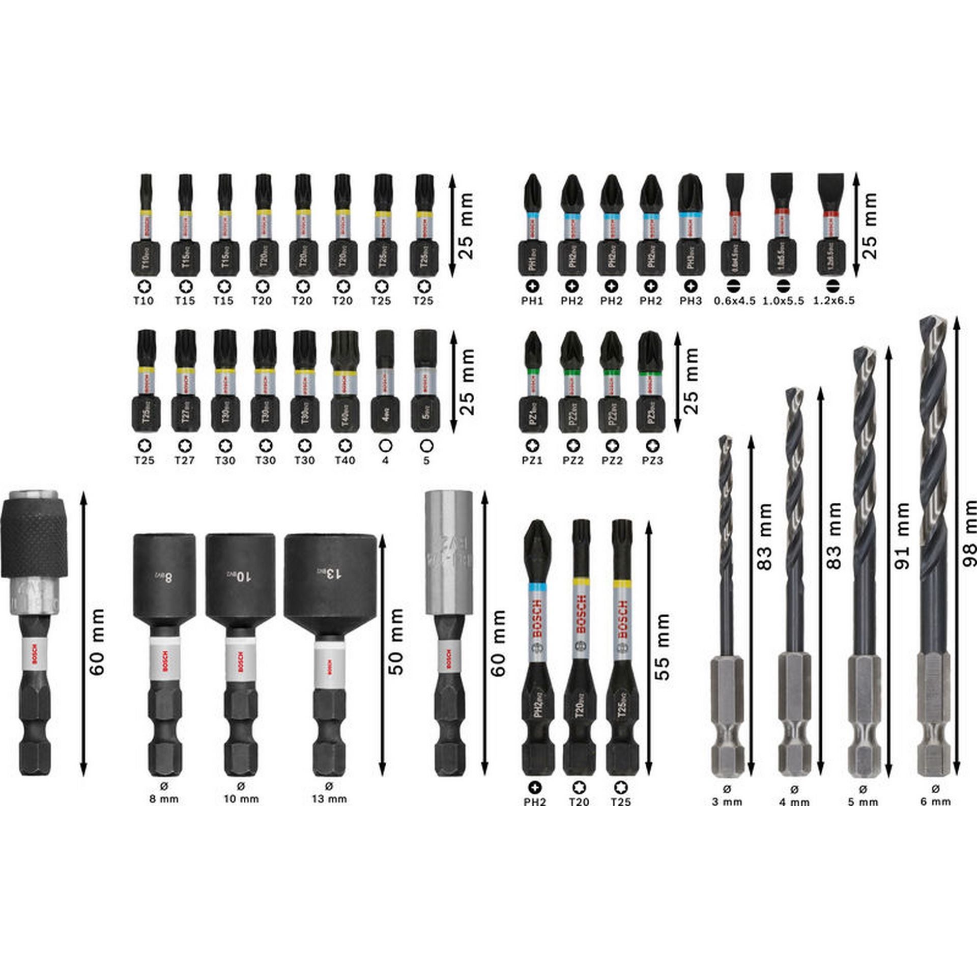 Bosch PRO Impact Schrauberbits und Metallbohrer Set, 40-tlg. #2608521U86