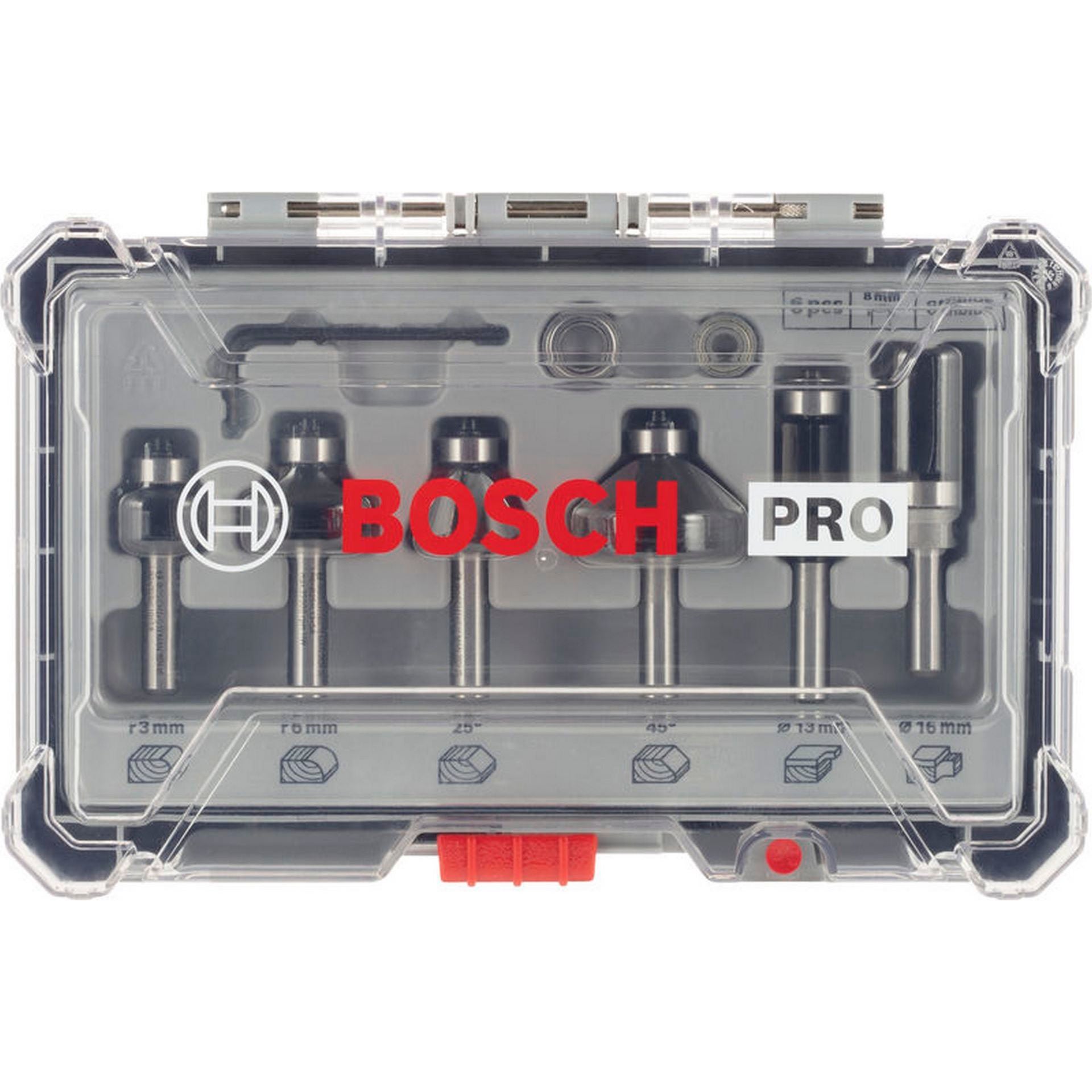 Bosch PRO Kantenfräser-Set, Schaft 8 mm, 6-tlg. #2607017469