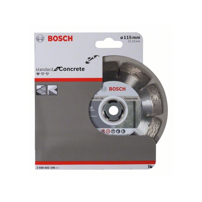 Bosch Diamanttrennscheibe Standard for Concrete, 115 x 22,23 x 1,6 x 10 mm, 1er-Pack #2608602196