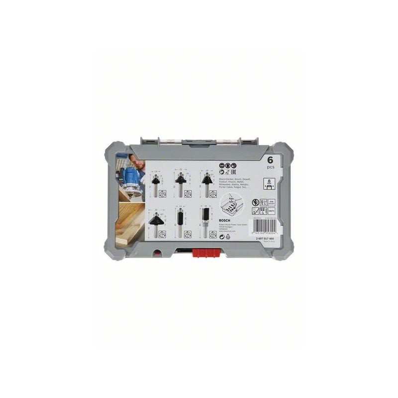 Bosch PRO Kantenfräser-Set, Schaft 8 mm, 6-tlg. #2607017469