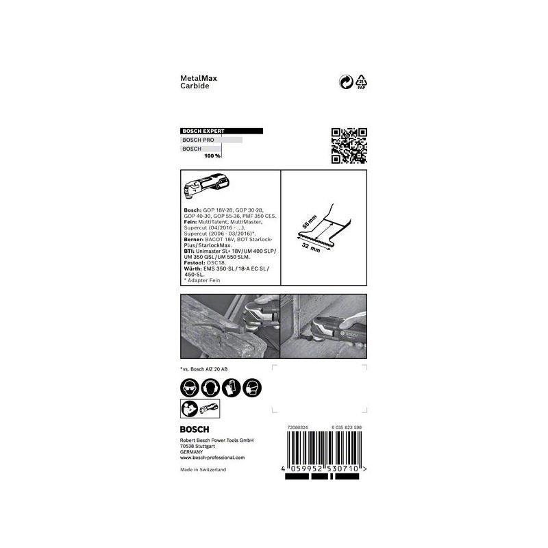 Bosch EXPERT MetalMax PAIZ 32 AIT Tauchsägeblatt für Multifunktionswerkzeuge, 50x32 mm #2608900019