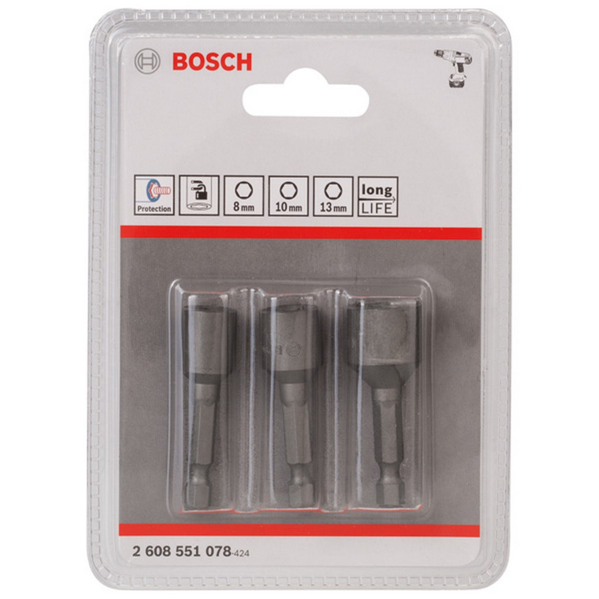 Bosch 3-tlg. Steckschlüsselpack, 8/10/13 mm #2608551078