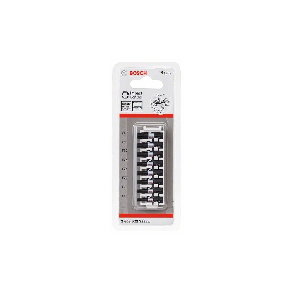 Bosch PRO Torx Impact Bit Set, T15; T20(x2); T25(x2); T30(x2); T40, 25 mm, 8-tlg. #2608522322