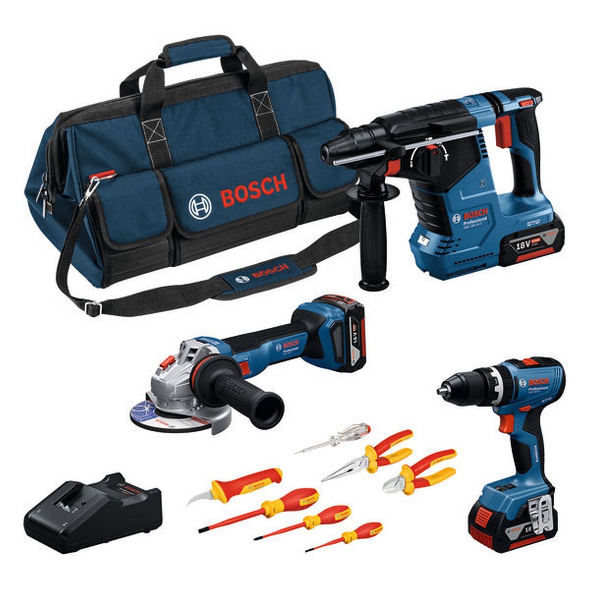 Bosch Werkzeug-Set: GSB 18V-65 + GWS 18V-11 + GBH 18V-24 C + 3x GBA 5.0Ah , 3-tlg. #0615A5007H
