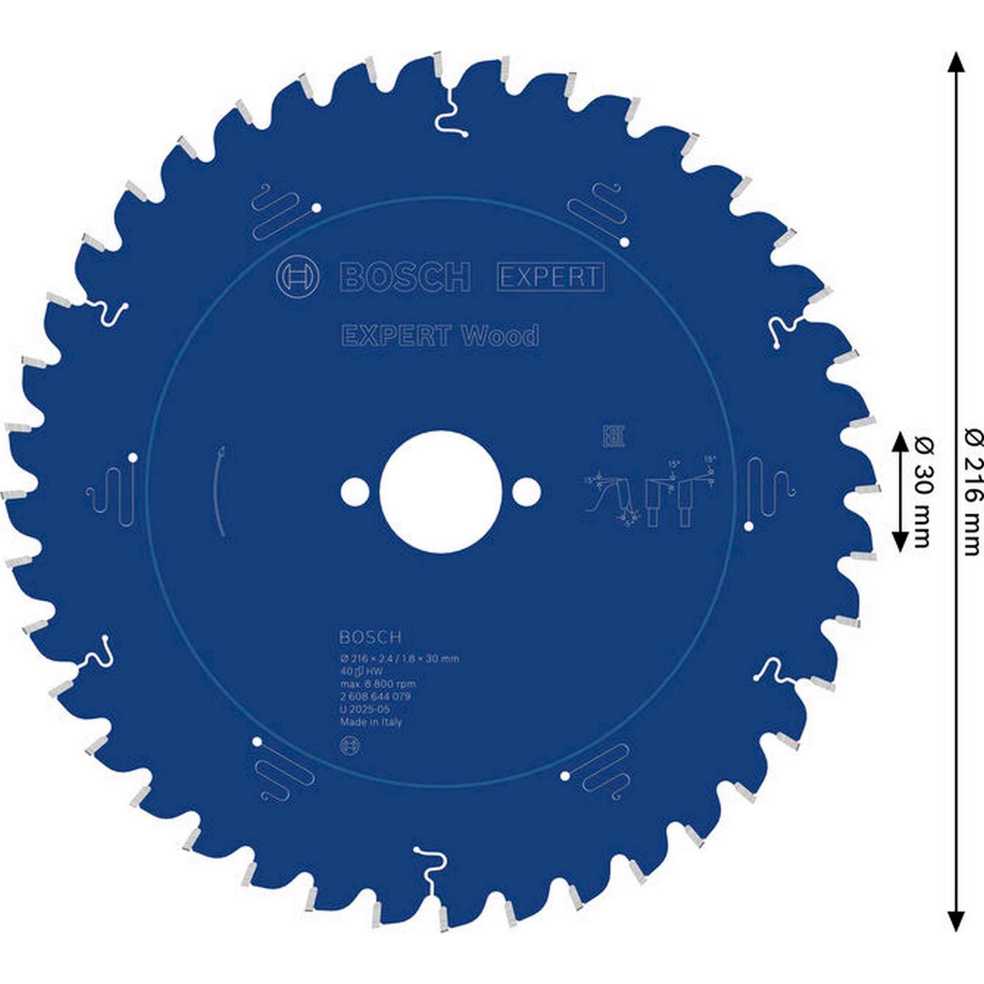 Bosch EXPERT Wood Kreissägeblatt, 216x2,4/1,8x30 mm, Z40 #2608644079