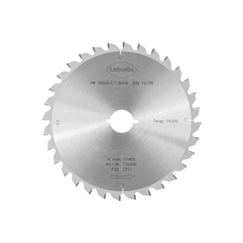 Lamello Tanga DX200 Sägeblatt, HW, Ø200x2.2xØ29 mm, Z32, mit Schnellspann-Aufnahme #132332