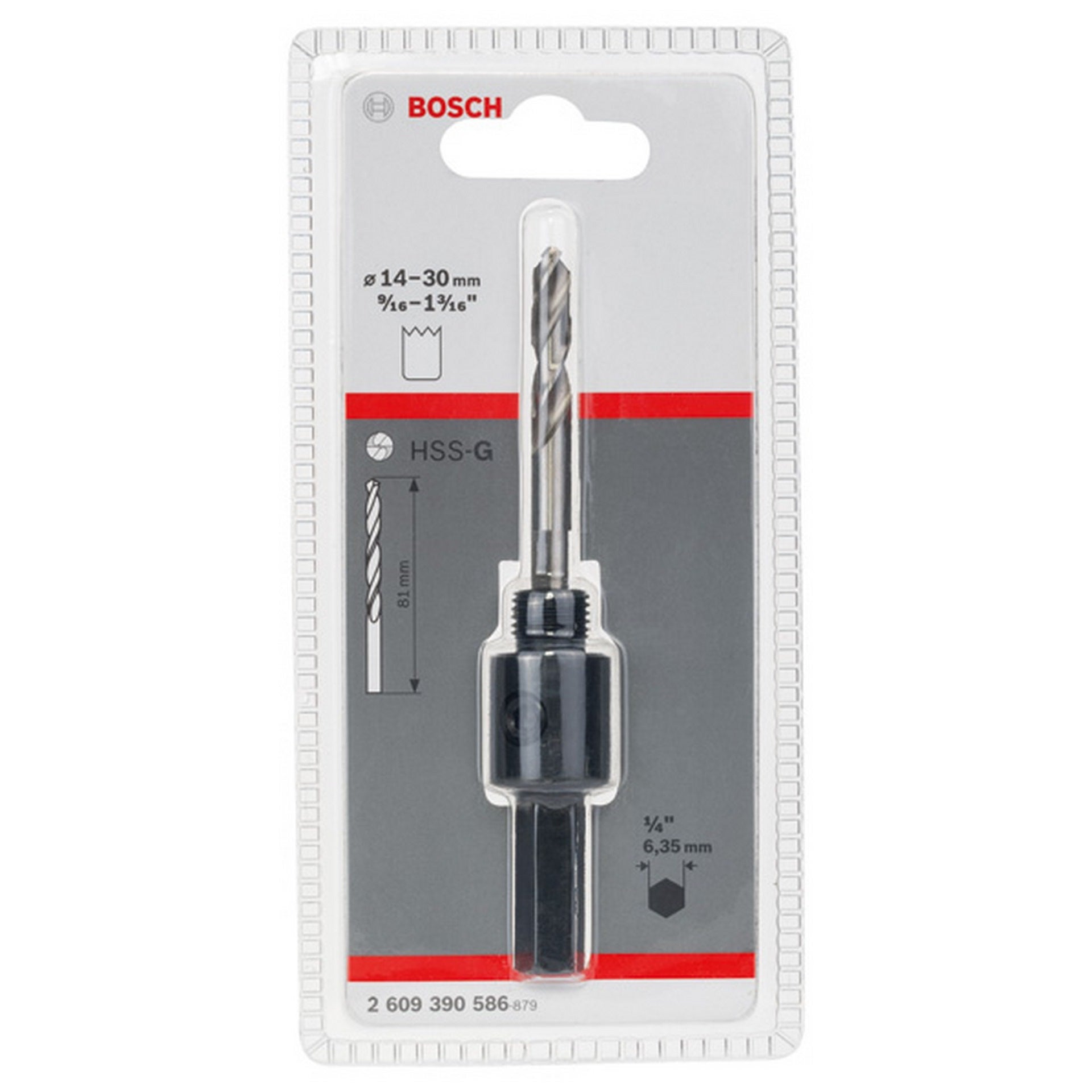 Bosch Sechskantadapter, 1/2-Zoll 20 UNF, 14 - 30 mm, SW 1/4-Zoll #2609390586