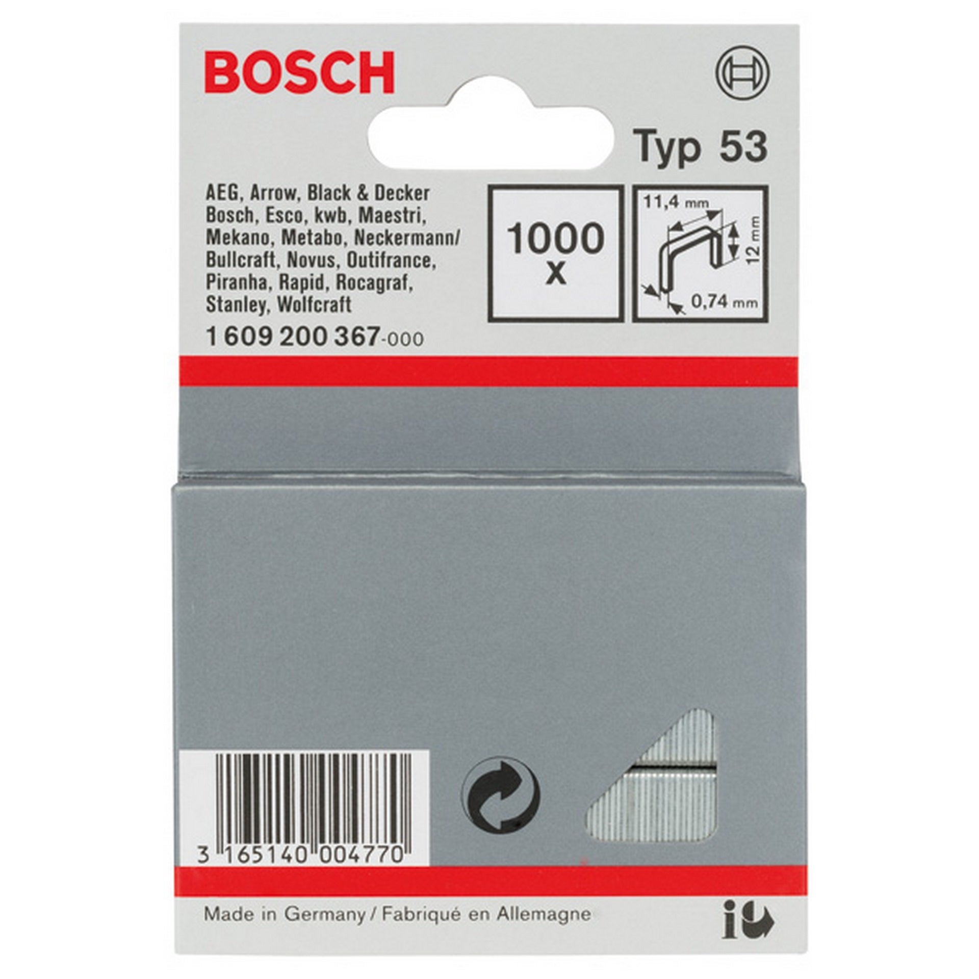 Bosch Feindrahtklammern, Typ 53/12 #1609200367
